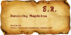 Beniczky Magdolna névjegykártya