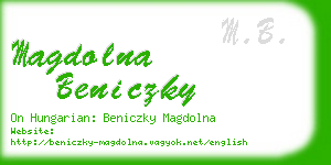 magdolna beniczky business card